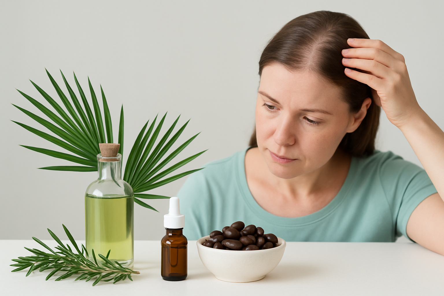 Natürliche Mittel gegen Haarausfall: Rosmarinöl, Sägepalme-Kapseln und weitere pflanzliche Heilmittel